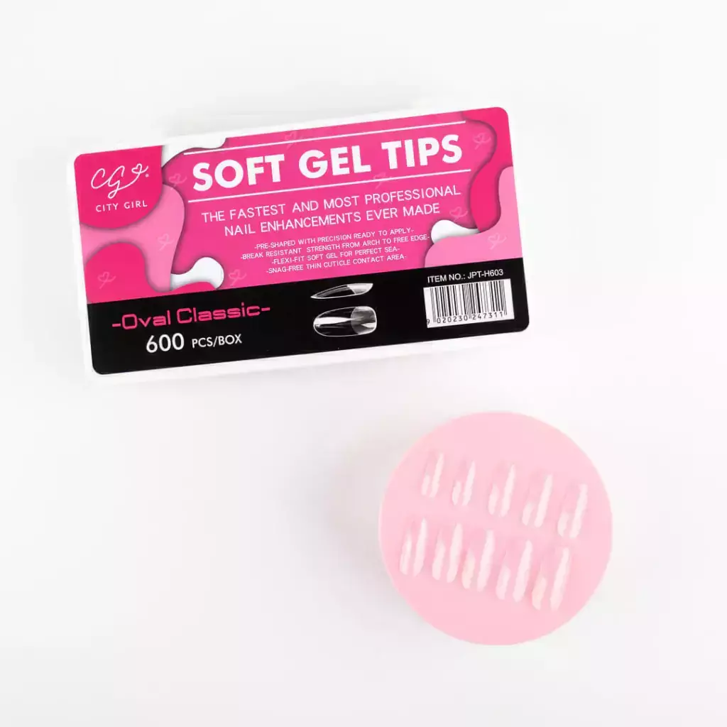 Soft gel tips oval 600pcs - City Girl